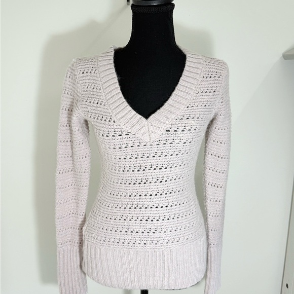 Lucky Brand Purple V-Neck Sweater with Textured Knit - Picture 1 of 6